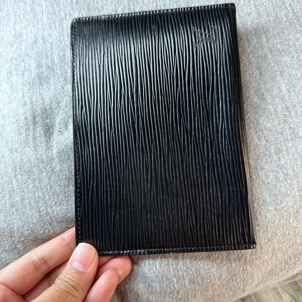Louis Vuitton Black Epi Leather Passport Holder